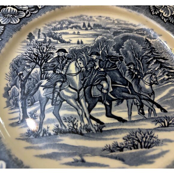 Vintage Liberty Blue “Valley Forge” Luncheon Plate | Staffordshire Ironstone - Picture 5 of 6